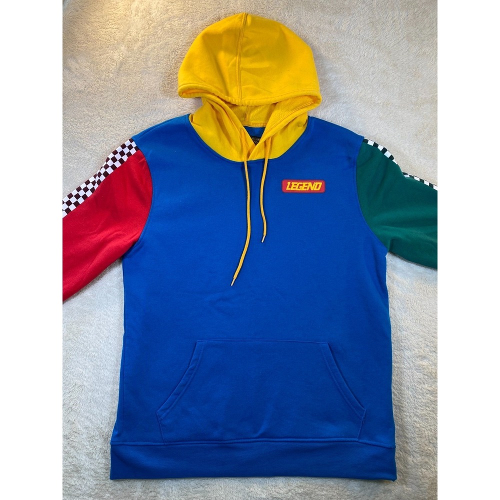 Brooklyn Cloth Legend Color Block Hoodie Sweatshirt Size L Blue Red Green Yellow - Picture 2 of 14
